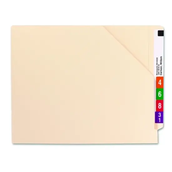Smead End Tab File Jacket, Shelf-Master  Reinforced Straight-Cut Tab, Letter Size, Manila, 100 per Box (75700) image {1}