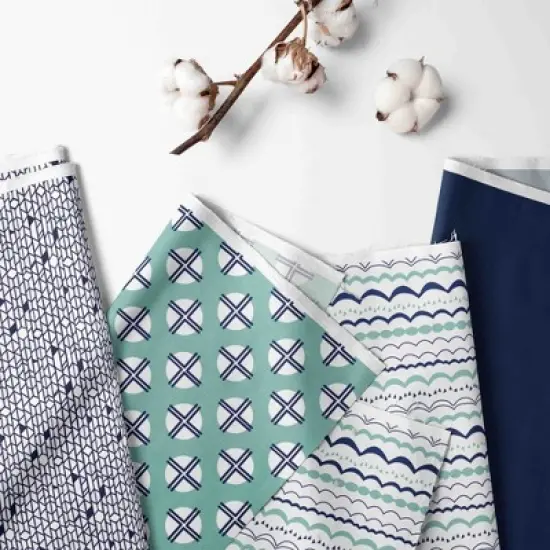 Bacati - Noah Mint Navy Toddler Nap Mat image {4}