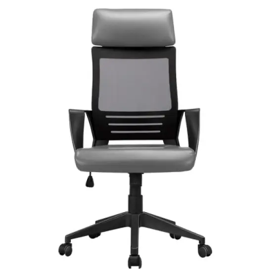 Yaheetech Swivel Office Desk Chair Study Work Chair with Headrest Lumbar Support Rolling Wheels image {1}