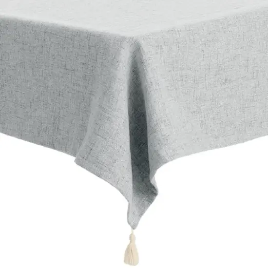 Unique Bargains Tassels Wrinkle-Resistant Washable Cotton Linen Tablecloth 1 Pc image {2}