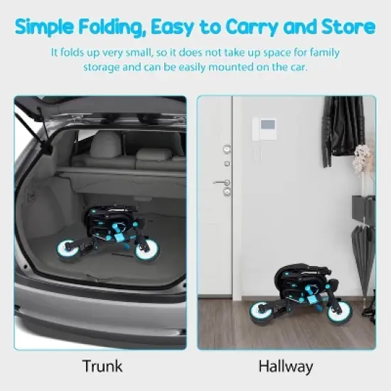 7-in-1 Foldable Baby Tricycle - Adjustable Parent Handle & Canopy - Safety Harness & Guardrail - Trike/Balance Bike for 1-6 Year Olds image {6}