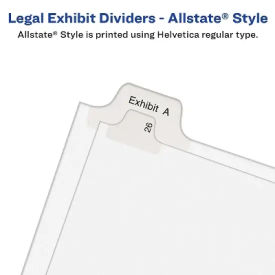 Avery Allstate-Style Legal Exhibit Side Tab Dividers 25-Tab 76-100 Letter White 01704 image {4}