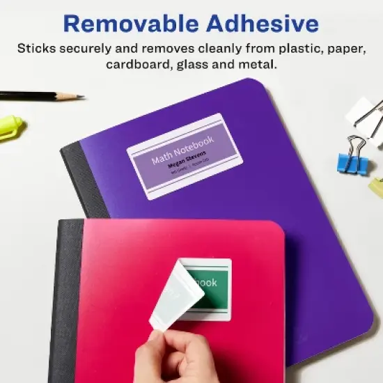 Avery Matte White Removable Rectangle Labels with Sure Feed Technology, 2" x 4" image {1}