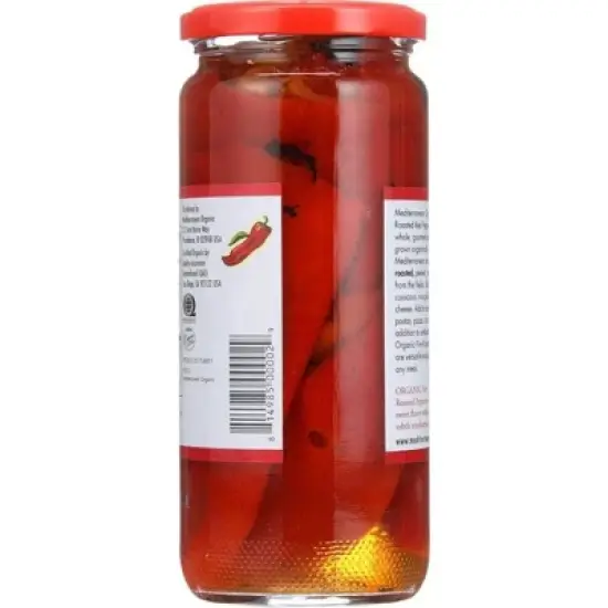 Mediterranean Organic Fire Roasted Red Peppers - Case of 12/16 oz image {2}