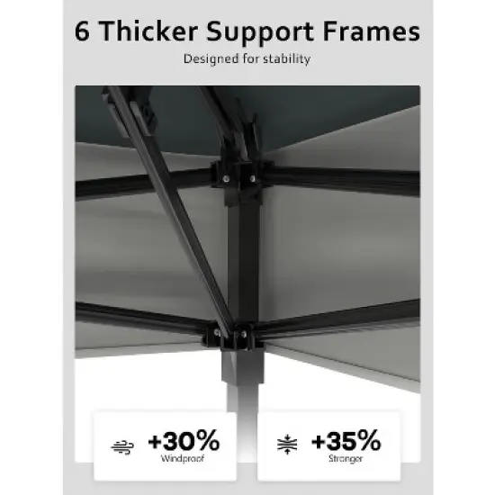 13'x13'Canopy, Outdoor Tent with Mosquito Netting & Wheeled Bag, Instant Shelter for Backyard, Patio & Garden Furniture image {3}