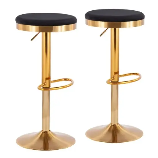 Set of 2 Dakota Glam Adjustable Barstools - LumiSource  image {11}