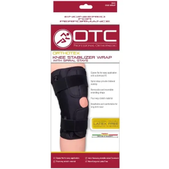 OTC Orthotex Knee Stabilizer Wrap with Spiral Stays, Black image {2}