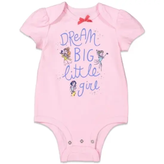 Disney Princess Ariel Cinderella Belle 3 Pack Short Sleeve Bodysuits  image {3}