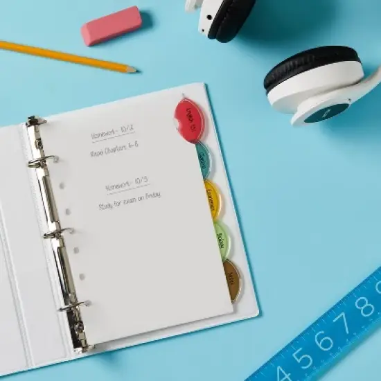 Avery Insertable Style Edge Plastic Mini Dividers for 3 Ring Binders, 5.5" x 8.5", 5-Tab Sets, Multicolor, 4 Sets (21118) image {6}