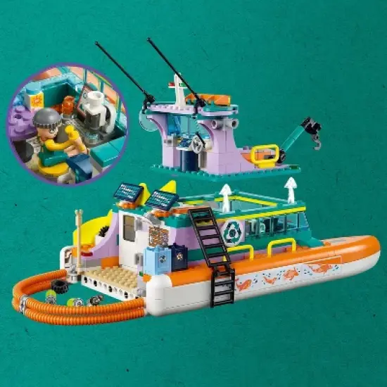LEGO Friends Sea Rescue Boat Dolphin Building Toy 41734 image {2}