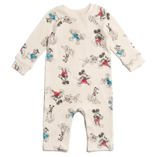 Disney Mickey Mouse Donald Duck Goofy Baby Snap Sleep N' Play Coverall Newborn to Infant image {6}
