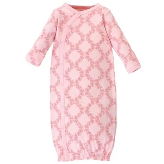 Touched by Nature Baby Girl Organic Cotton Side-Closure Snap Long-Sleeve Gowns 3pk, Butterflies image {1}