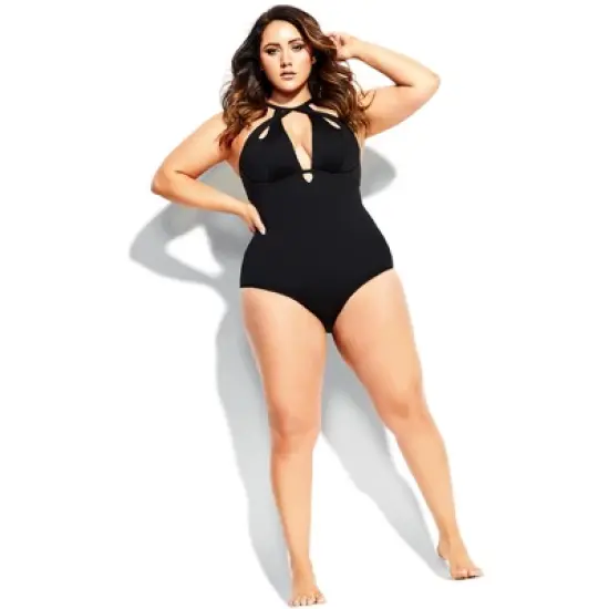 Women's Plus Size  Cancun Underwire 1 Piece - black | CITY CHIC image {4}