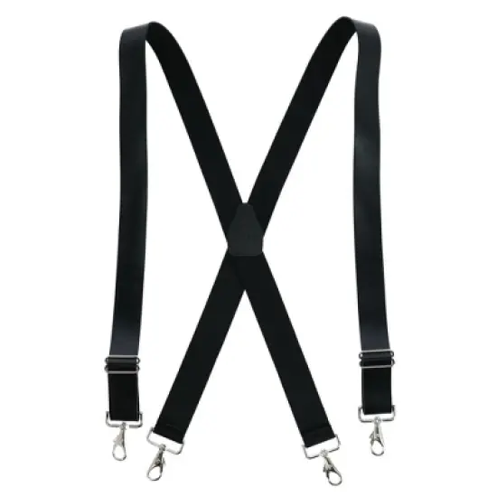 CTM Men's Big & Tall Coated Leather Wide Width Suspenders with Metal Swivel Hook Ends image {4}