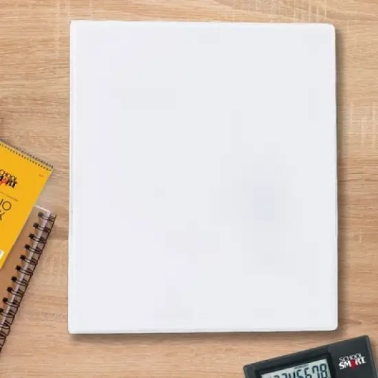 School Smart D Ring View Binder, Polypropylene, 3 Inches, White image {5}