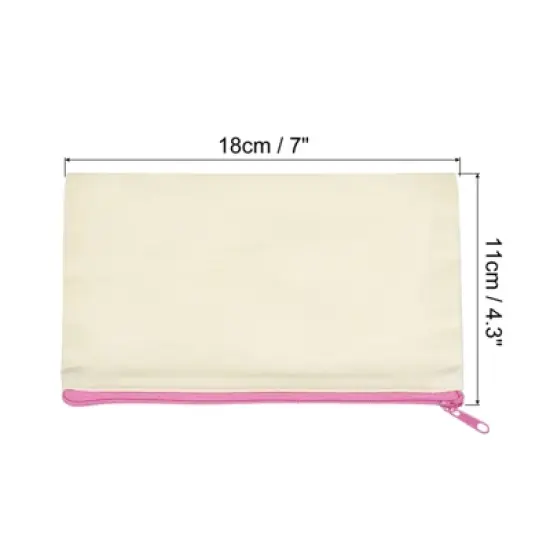 Unique Bargains Canvas Makeup Pencil Organizing Zip Pouches 4 Pcs image {1}
