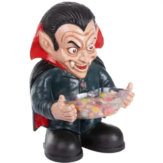 HalloweenCostumes.com Standard Dracula Vampire Candy Bowl & Holder Decoration | Halloween Party Supplies & Decor | Candy Dish Container,  Black/Red image {2}