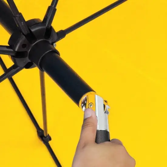 9' x 9' Aluminum Market Patio Umbrella with Crank Lift and Push Button Tilt Yellow - Astella image {5}