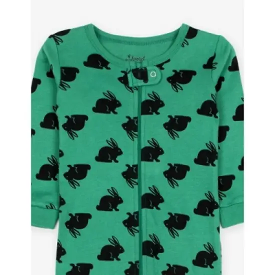 Leveret Footed Sleeper Cotton Easter Pajamas image {1}