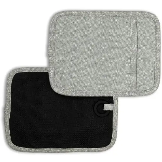 Home Mart Goods Grey Heat Resistant Thick Soft Quilted Lining Kitchen Oven Pot Holders With Neoprene and Cotton Non-slip - 2 Pack image {1}