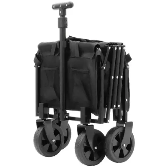 HTUTWOO 3-in-1 Convertible Folding Wagon, Expandable Dual-Layer Wagon, 180L Capacity All-Terrain Wheels, for Camping, Shopping, Gardening, Fishing image {9}