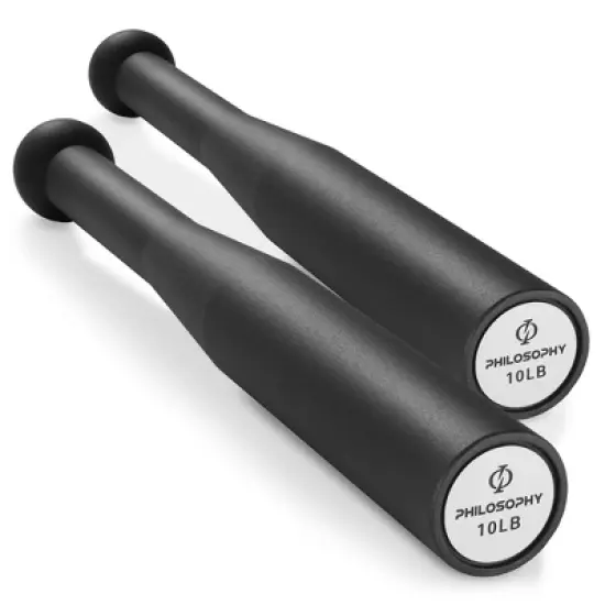 Philosophy Gym Indian Clubs Pair- Weighted Steel Exercise Club Bells Set, Arm Strength Trainer image {7}