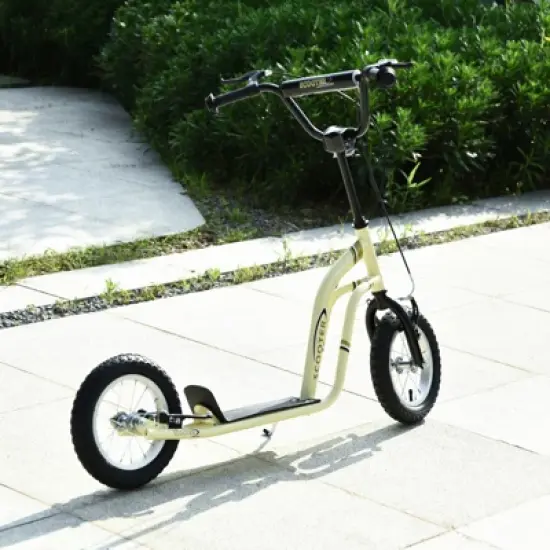 DSVIMOY Balance Bike, Kids Bike with Adjustable Height Handlebar, Balance Bike for 5 Year Old up, 12 inch Easy to Carry, Beige, 47.3"*22.8"*33.5" image {3}