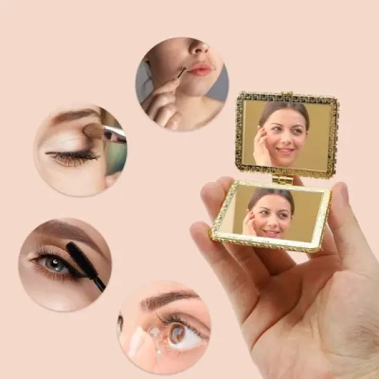 Unique Bargains Rectangle Mini Mirror for Purses 1 Pc image {5}