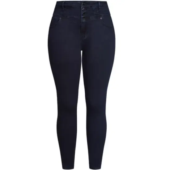 Women's Plus Size Harley Hi Waist Jean - Dark Denim | CITY CHIC image {3}