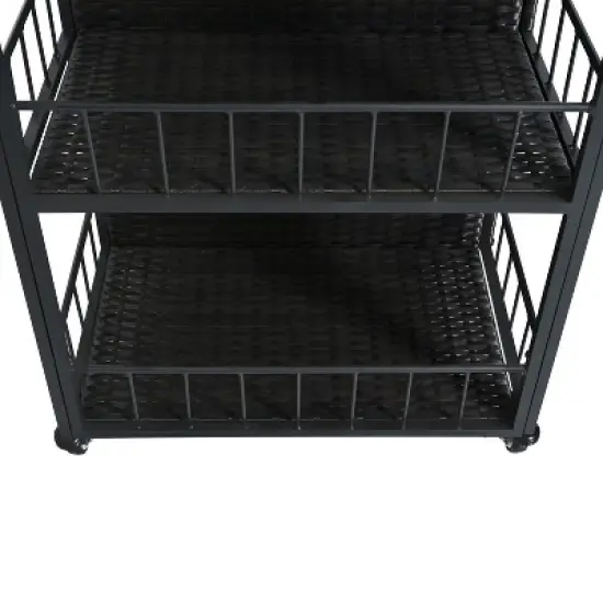 Cesicia 63.9" W Outdoor Kitchen Storage Island with Foldable Side Tabletop, Ample Storage Space, Bottle Opener for Outside BBQ, Patio, Dark Brown image {5}