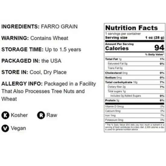 Pearled Farro Grain - by Food To Live image {3}