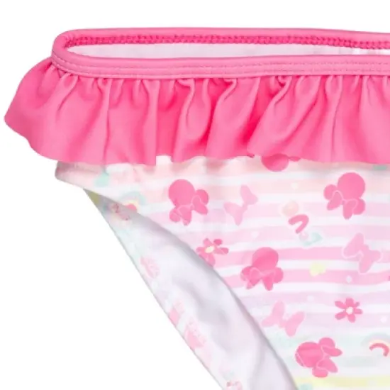 Disney Princess Princess Minnie Mouse Frozen Belle Elsa Princess Anna Baby Girls Tankini Top Bikini Bottom and Scrunchie 3 Piece Swimsuit Set Infant image {6}