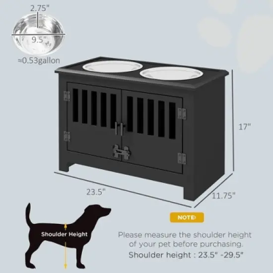 Kumasinova Large Dog Food Storage Container,Elevated Dog Bowls with Storage Cabinet Containing Large 37L Capacity,Raised Dog Bowl Stand image {2}