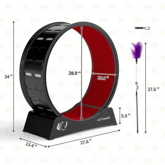 Sandinrayli Cat Treadmill Wheels for Indoor Cats, Black image {2}