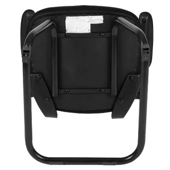 Emma and Oliver Black Mesh Sled Base Side Reception Guest Office Chair with Flip-Up Arms image {9}