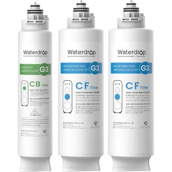 Waterdrop G3 Replacement Filter 1-Year Combo, Pack of 2 WD-G3-CF Filters and 1 WD-G3-CB Filter image {8}