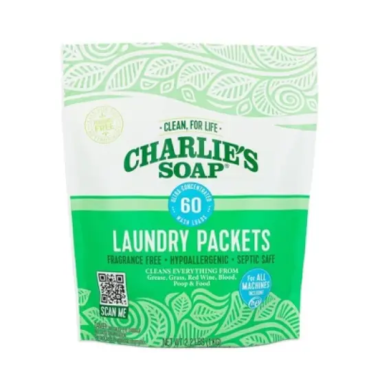 Charlie's Soap Unscented Laundry Packets - 60ct/2.6lbs image {4}