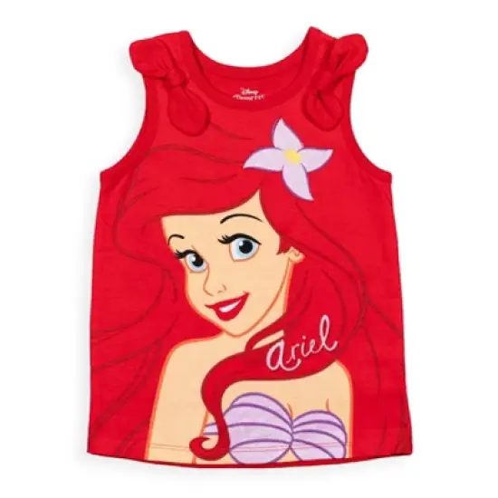 Disney Princess Princess Moana Rapunzel Jasmine Belle Girls Tank Top and French Terry Shorts Little Kid to Big Kid image {2}