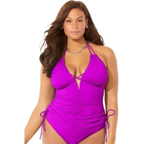 Swimsuits for All Women&rsquo;s Plus Size Plunge Tankini Top image {6}
