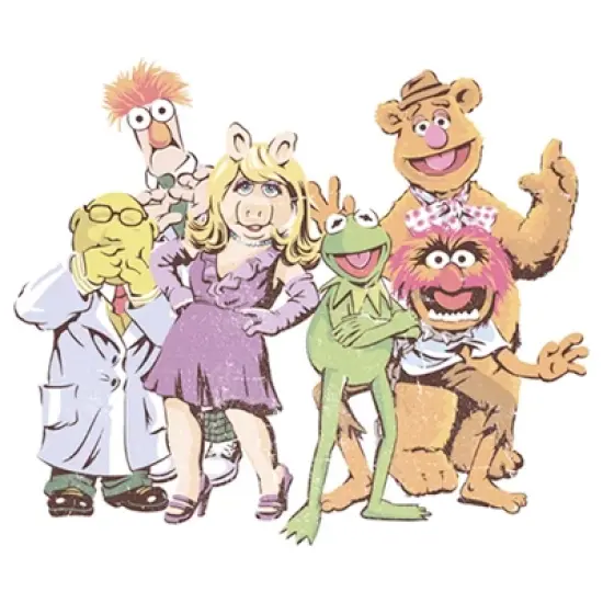 Men's The Muppets Group Shot  T-Shirt - White - 3X Big Tall image {1}