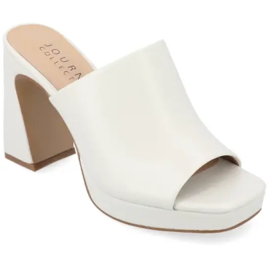 Journee Collection Womens Ezzlynn Structured Heel Slip On Platform Sandals image {11}