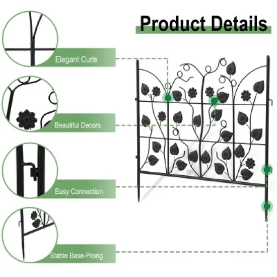 Artloge 5PCS Heavy Duty Metal RustProof Garden Panels Outdoor Yard Backyard Border Edging Fence for Landscaping Animal Barrier image {3}