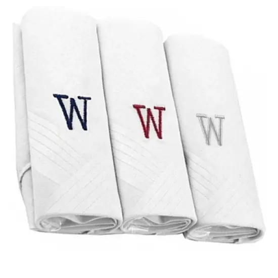Men's Cotton Monogrammed Handkerchiefs Initial Letter Hanky image {35}