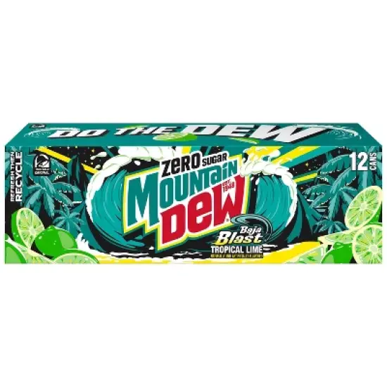Mountain Dew Baja Blast Zero Sugar - 12pk/12 fl oz Cans image {4}