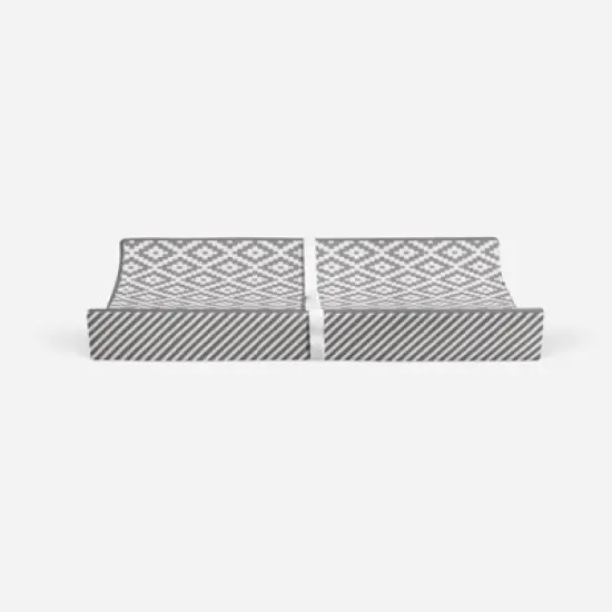 Bacati - Love Gray/White Warp Stripes Changing Pad Cover image {5}