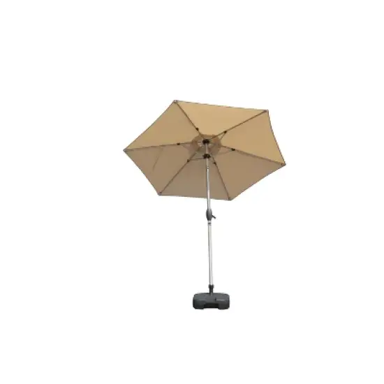 DOMETOUR 7.5FT Patio Umbrella, Outdoor Table Umbrella with Tilt, Crank, UV Protection, Waterproof, 6 Ribs for Garden/Deck/Pool (Beige) image {2}