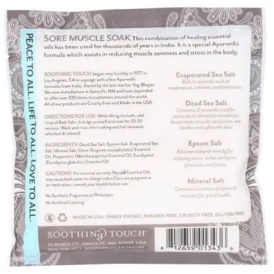Soothing Touch Tension Relief Sore Muscle Soak Bath Salts - Case of 6/8 oz image {2}