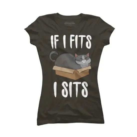 Junior's Design By Humans Cat In A box By Freshoutlook T-Shirt image {5}