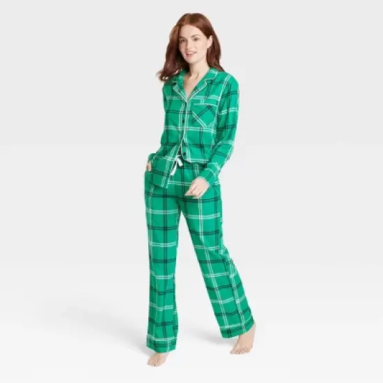 Women's Plaid Flannel Matching Family Pajama Set - Wondershop&trade; Green image {3}