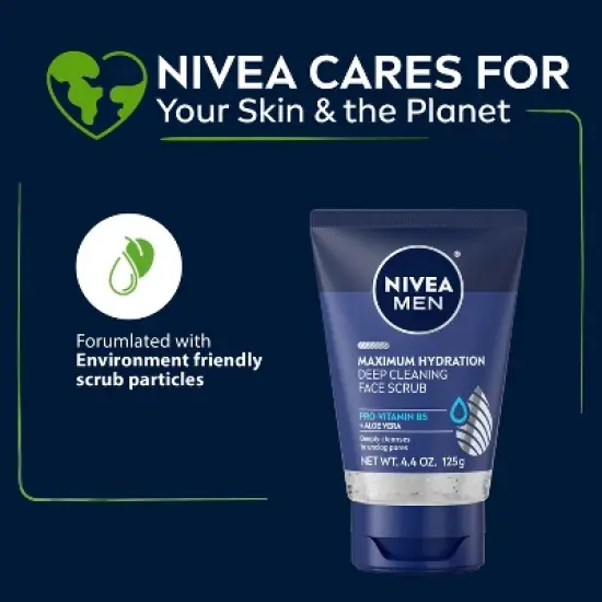 NIVEA Men Maximum Hydration Deep Cleaning Face Scrub with Aloe Vera - 4.4oz image {9}